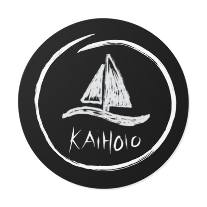 Sailboat Chalkboard Round Vinyl Sticker – "Kaiholo" Nautical Decal