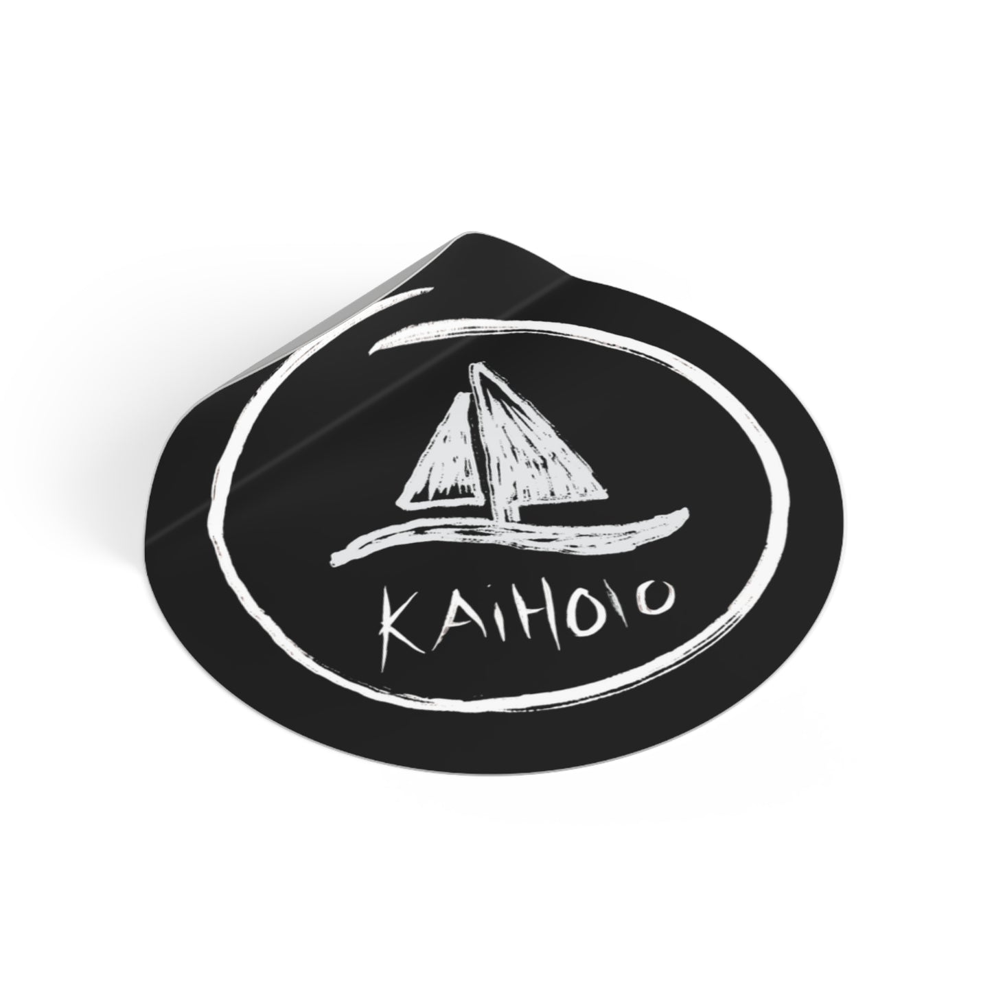 Sailboat Chalkboard Round Vinyl Sticker – "Kaiholo" Nautical Decal