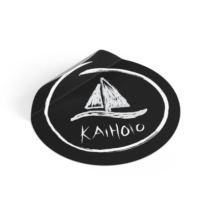 Sailboat Chalkboard Round Vinyl Sticker – "Kaiholo" Nautical Decal