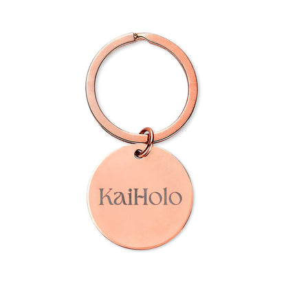 Engraved Sailboat Stainless Steel Round Keychain — Personalized Nautical Gift