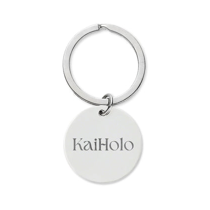 Engraved Sailboat Stainless Steel Round Keychain — Personalized Nautical Gift