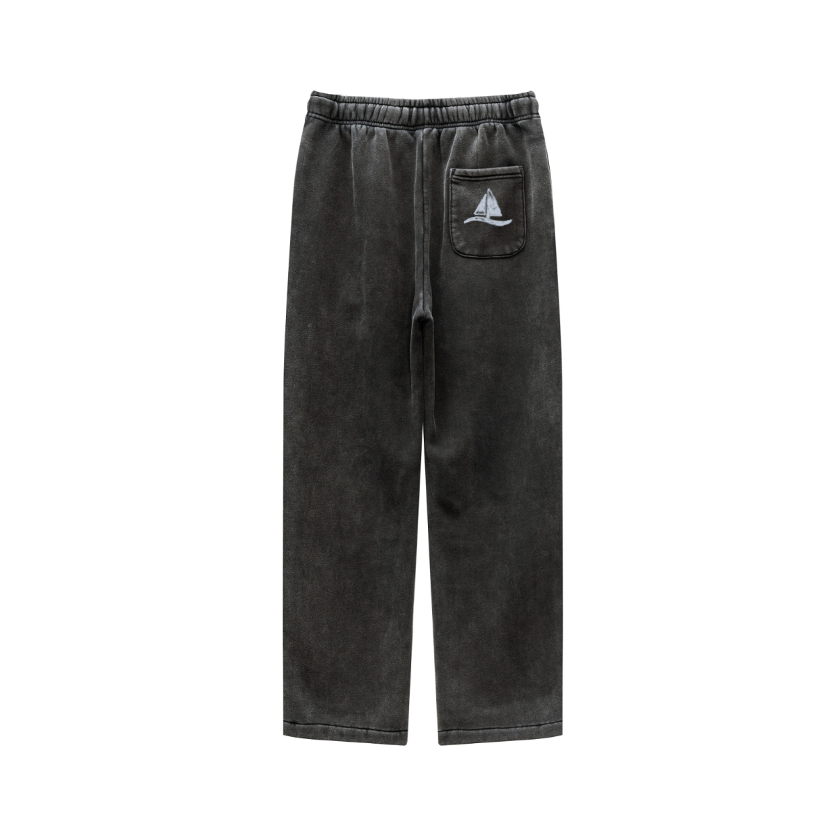 360GSM Unisex Heavyweight Fleece Washed Straight-Leg Pants Snow Wash Grey