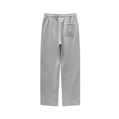 360GSM Unisex Heavyweight Fleece Washed Straight-Leg Pants Medium Grey
