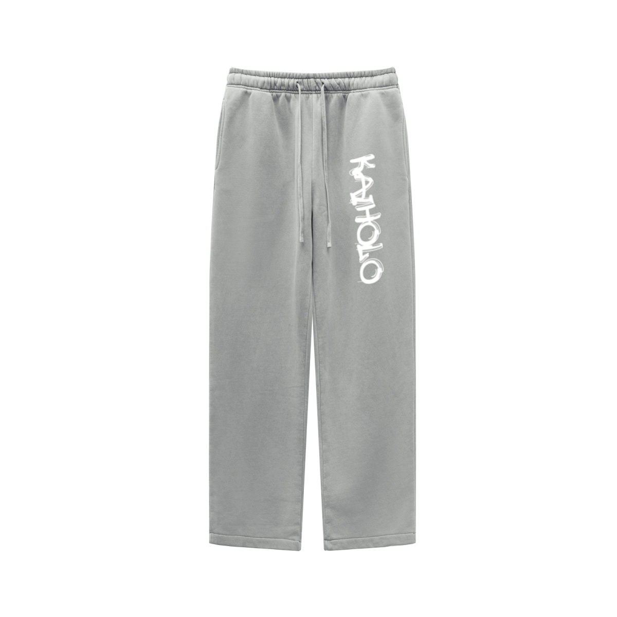 360GSM Unisex Heavyweight Fleece Washed Straight-Leg Pants Medium Grey