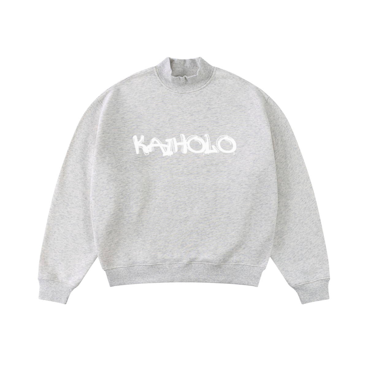 370GSM  Unisex Raw-Edge Ripped French Terry PP-Sprayed Sweatshirt Oatmeal Grey