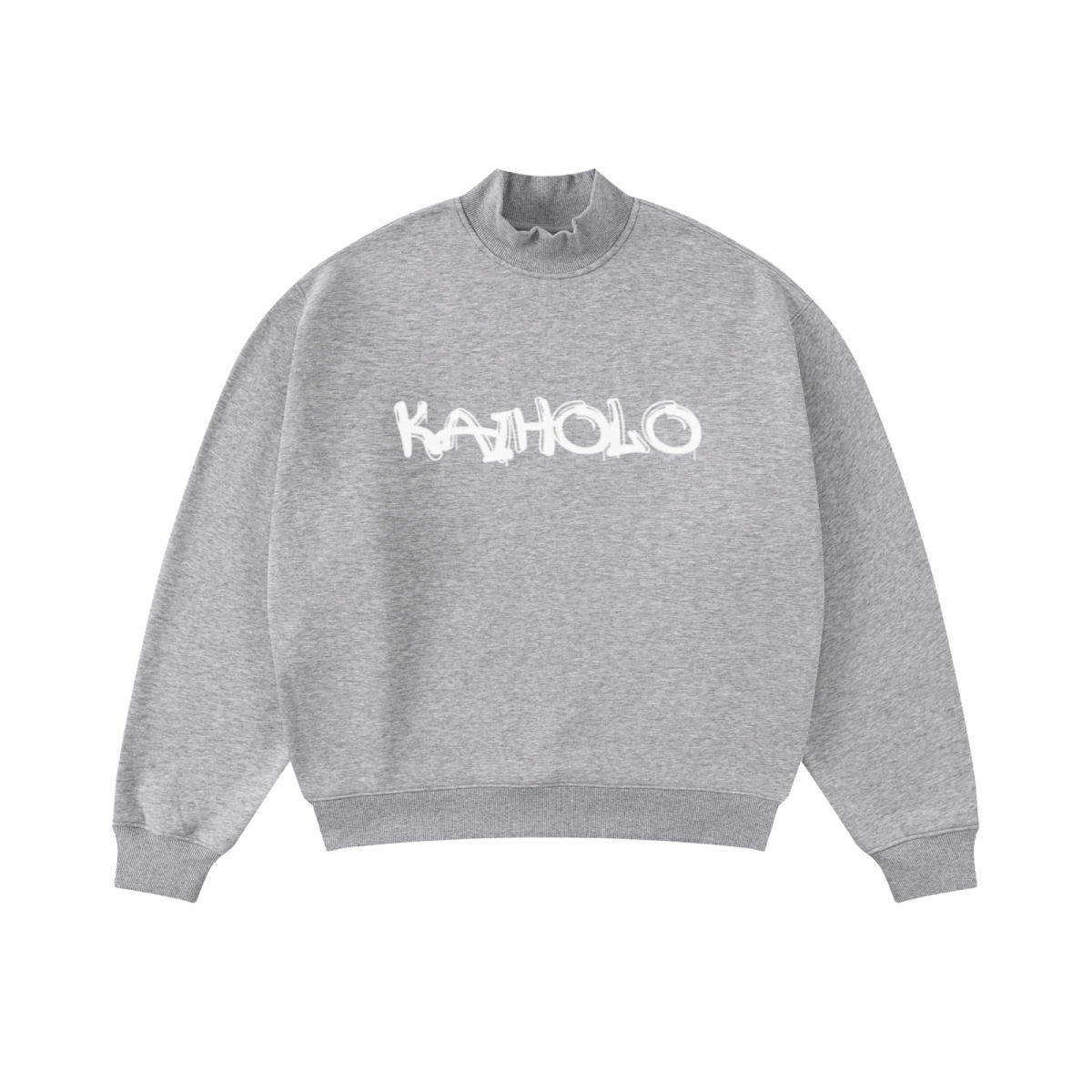 370GSM  Unisex Raw-Edge Ripped French Terry PP-Sprayed Sweatshirt Heathered Grey