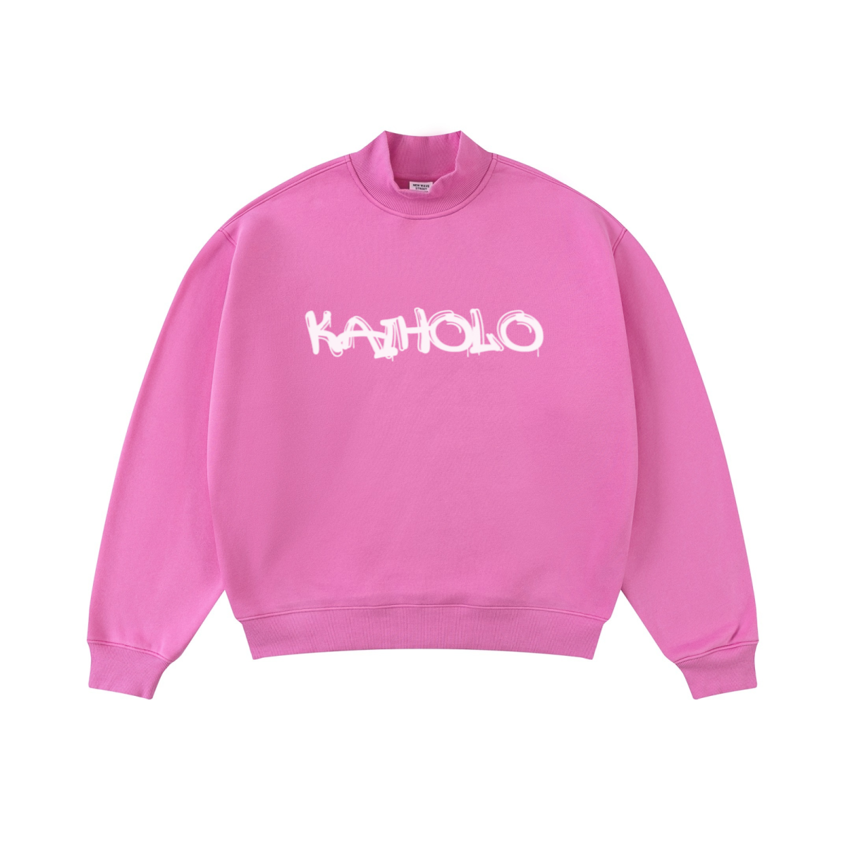 370GSM  Unisex Raw-Edge Ripped French Terry PP-Sprayed Sweatshirt Rose pink