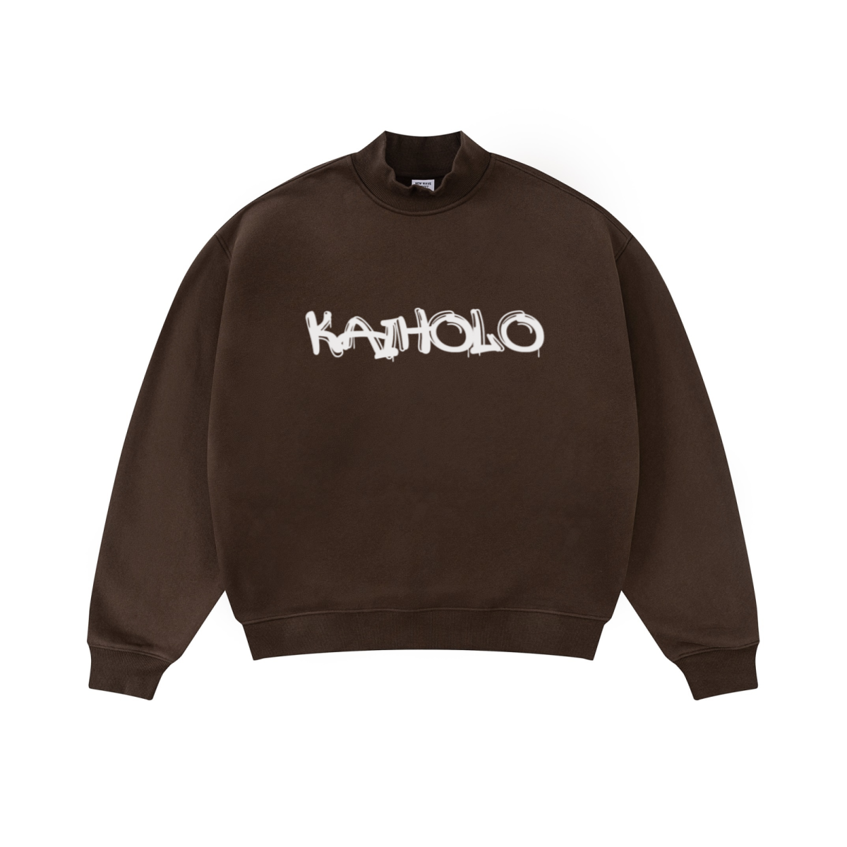 370GSM  Unisex Raw-Edge Ripped French Terry PP-Sprayed Sweatshirt Brown
