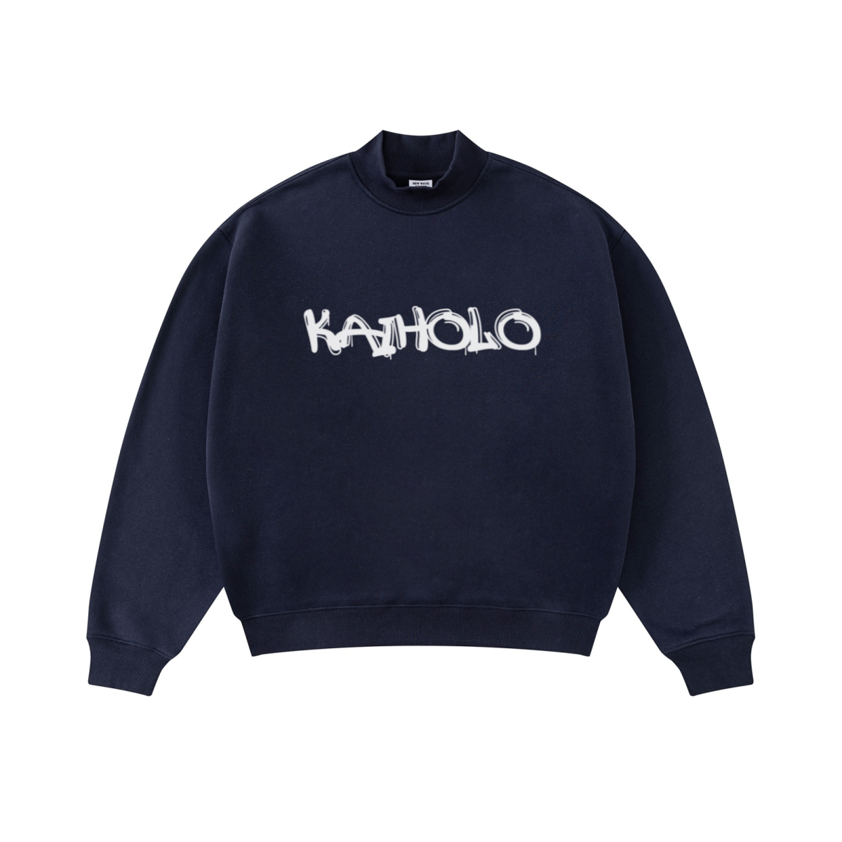 370GSM  Unisex Raw-Edge Ripped French Terry PP-Sprayed Sweatshirt Midnight Blue