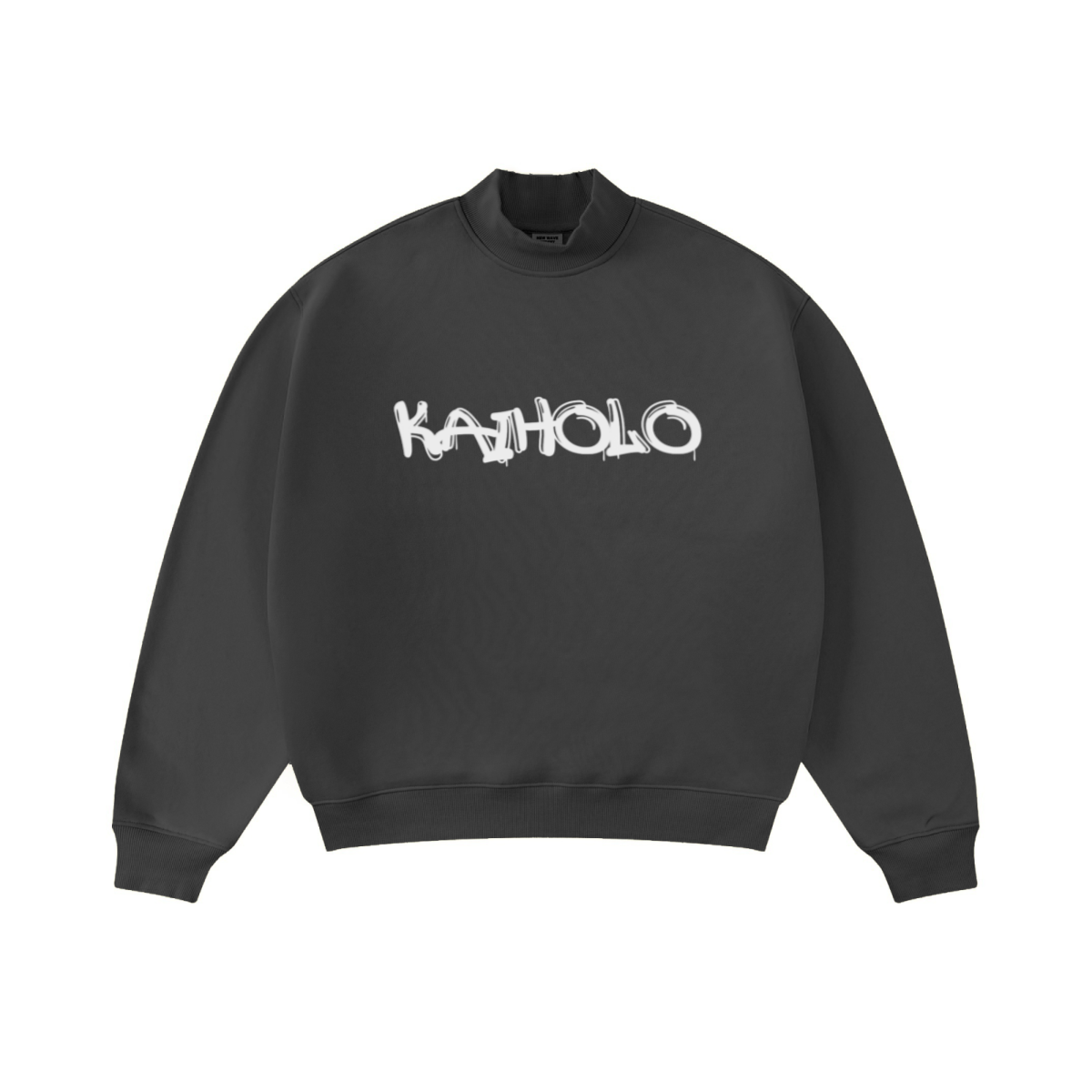 370GSM  Unisex Raw-Edge Ripped French Terry PP-Sprayed Sweatshirt Dark Grey