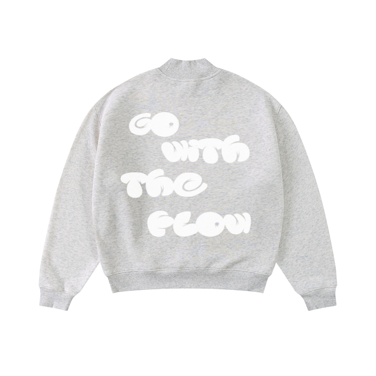 370GSM  Unisex Raw-Edge Ripped French Terry PP-Sprayed Sweatshirt Oatmeal Grey