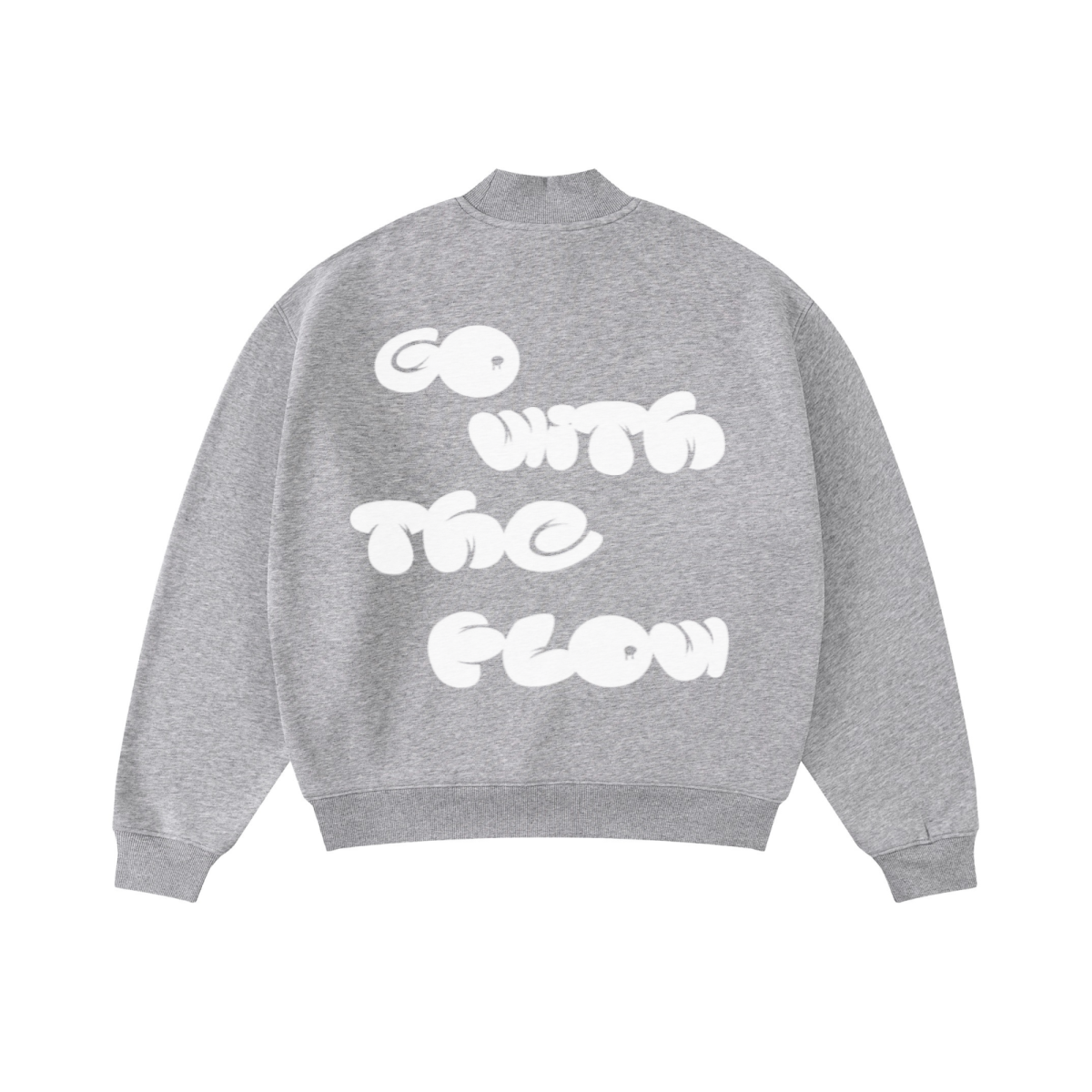 370GSM  Unisex Raw-Edge Ripped French Terry PP-Sprayed Sweatshirt Heathered Grey