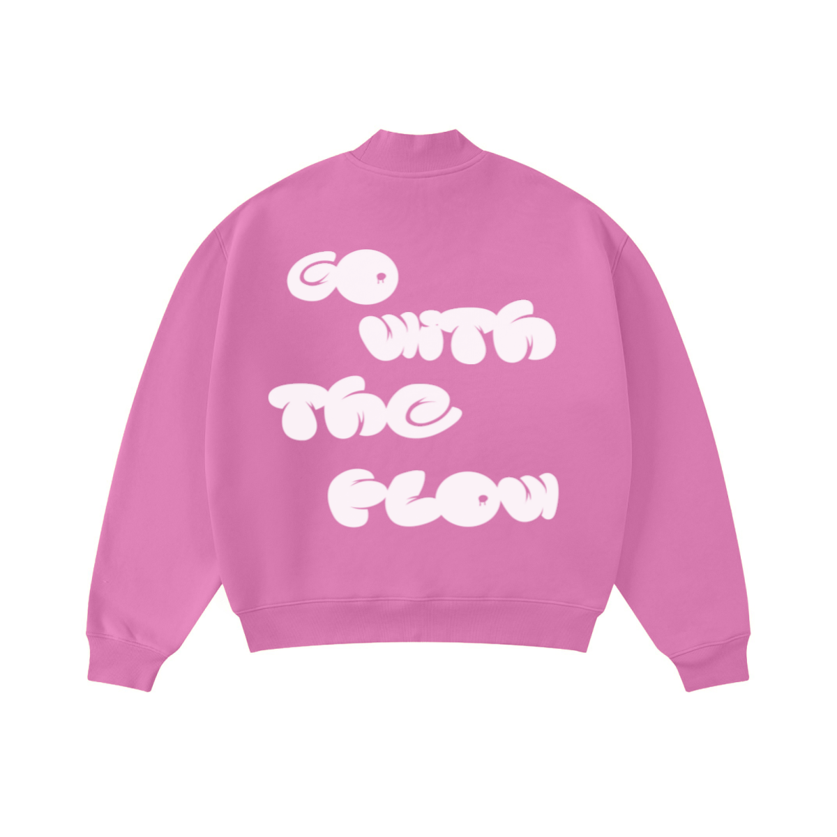 370GSM  Unisex Raw-Edge Ripped French Terry PP-Sprayed Sweatshirt Rose pink