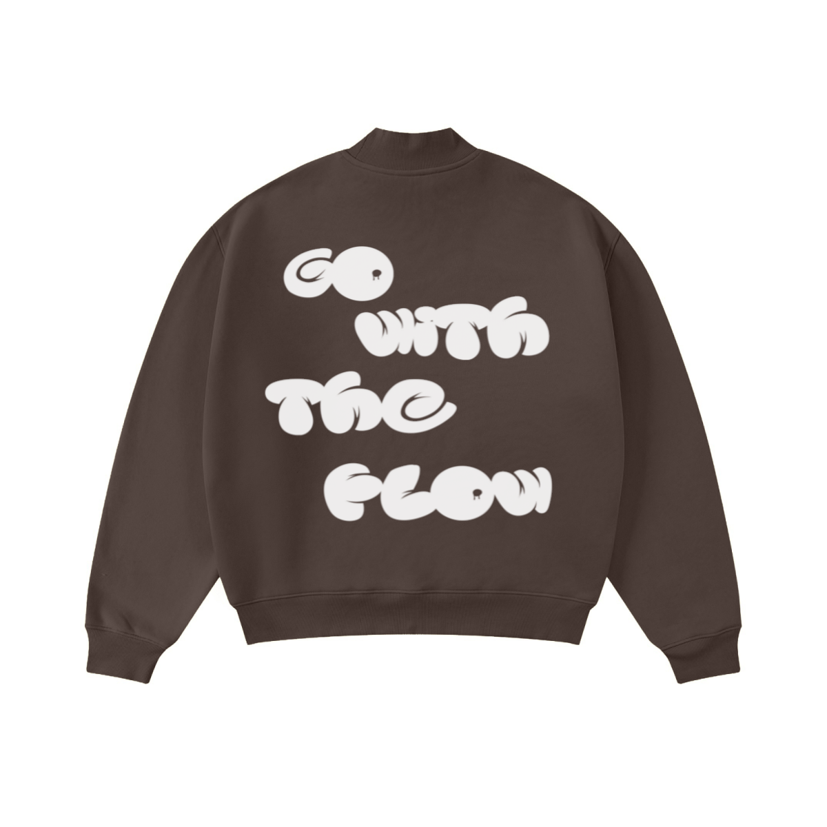 370GSM  Unisex Raw-Edge Ripped French Terry PP-Sprayed Sweatshirt Brown