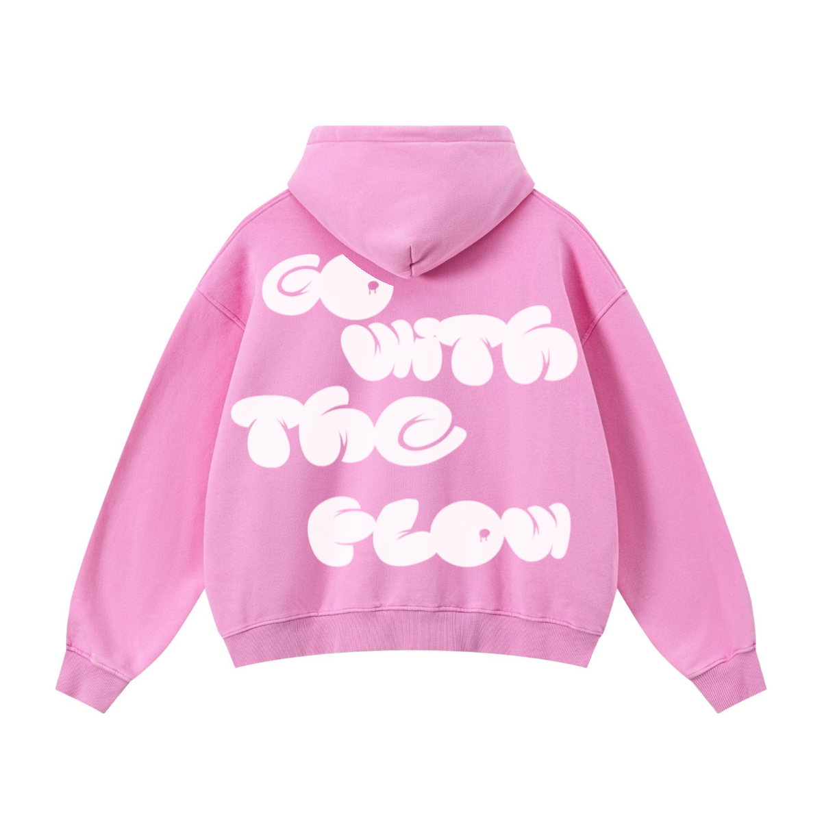 400GSM Unisex Vintage-Wash Boxy-Fit Zip-Up Hoodie Vintage Peach Pink
